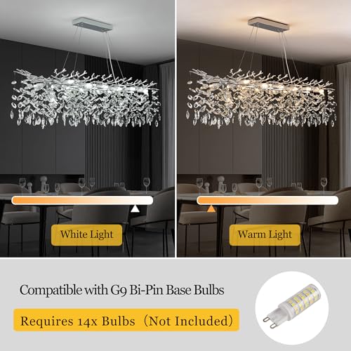Modern Rectangle Crystal Tree Branch Chandelier