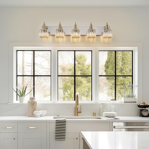Crystal Bathroom Light Gold Chrome 5
