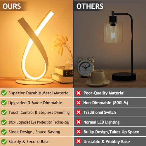 White Spiral LED Table Lamp