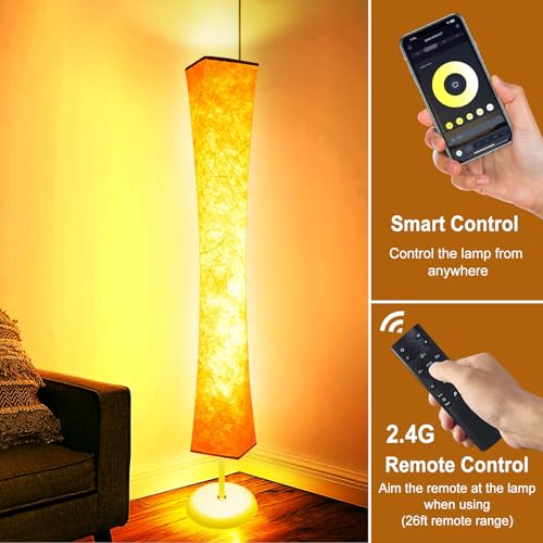 Floor Lamp 61'' Smart RGB LED Corner Lamp with Music Sync and 16 Million DIY Colors