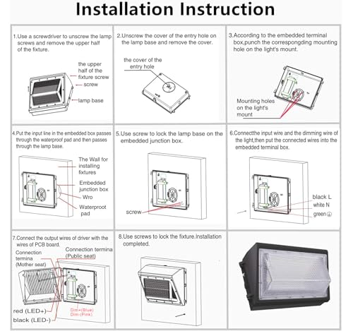 1 10V Dimmable 100W LED Wall Pack Light with Dusk to Dawn Photocell