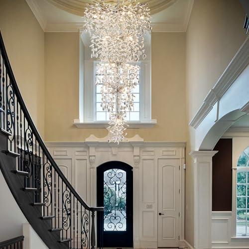 118" Large Crystal Chandelier for High Ceiling