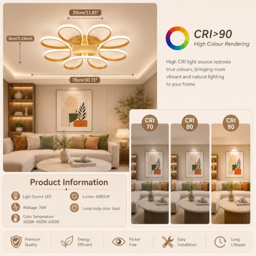 29.53 inch Modern LED Ceiling Light