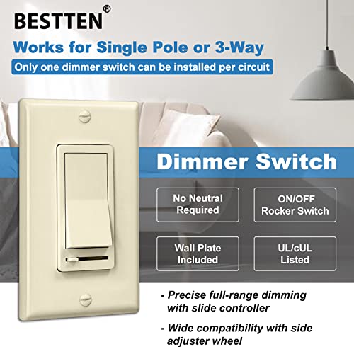 10 Pack Almond Dimmer Light Switch (10 Count)