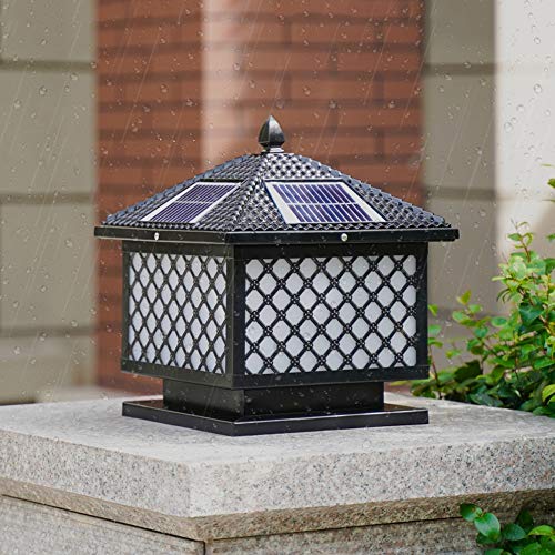 Outdoor Lamp Post Light Creative LED Remote Control Solar Continental Outdoor Glass Table Lamp Creative Modern Industry Decoration Column Lamp Post Light Street Light Alu