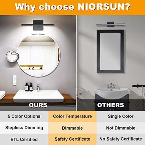 15.7 inch Black Bathroom Vanity Light