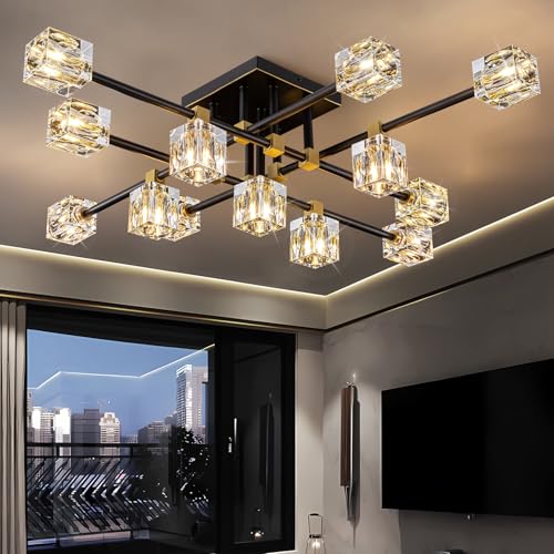 Crystal Ceiling Light Fixture with 13