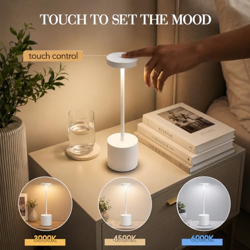 White Cordless Table Lamp Set of 2 (2 Count)