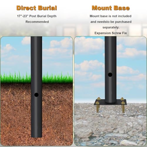 3" x 84" Black Outdoor Light Post