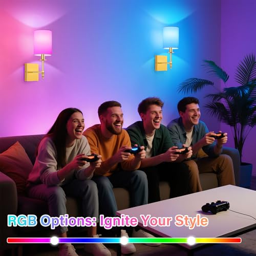 Gold Rechargeable Wall Lights with Remote