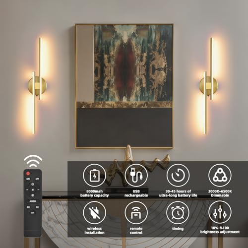 Battery Operated Wall Sconce Set of 2 (2 Count)