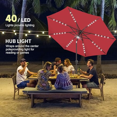 Solar Patio Umbrella with Centre Light