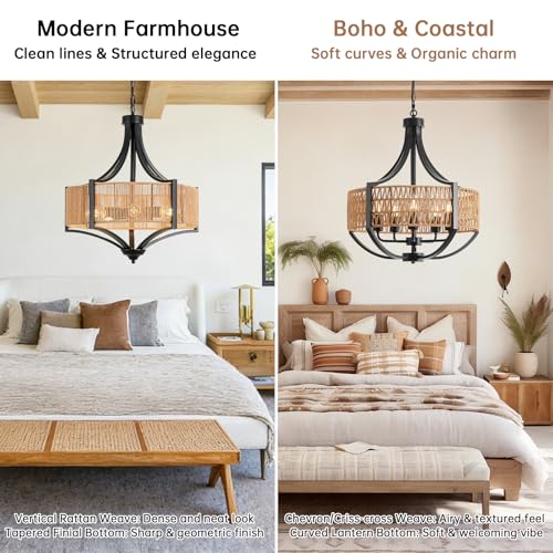 20" Rattan Chandelier