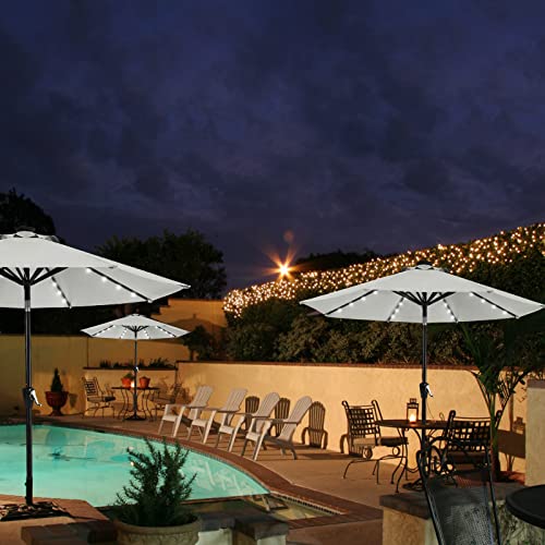 9ft Patio Umbrella with Solar Lights