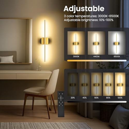 10000mAh Battery Operated Wall Sconces Set of 2 (2 Count)