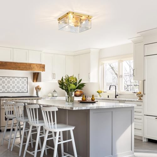 Close to Ceiling Light Fixture Gold Chandelier Modern Farmhouse Flush Mount Ceiling 3