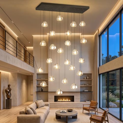 Dining Room Chandelier Dimmable Light Fixtures Black 24 Lights