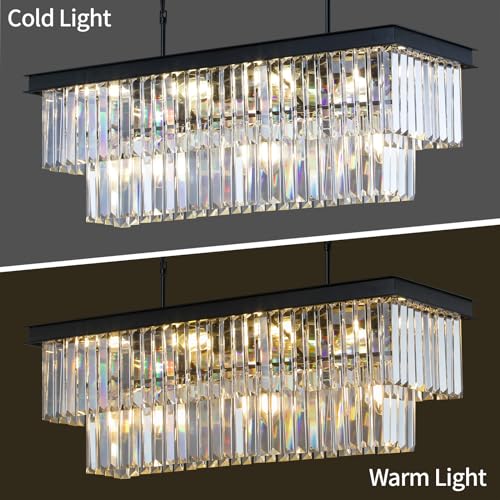 Black Crystal Chandeliers for Dining Room