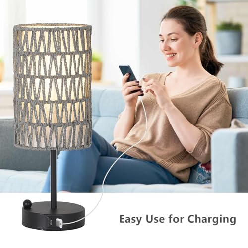 Touch Bedside Lamp For Bedroom with Bulb