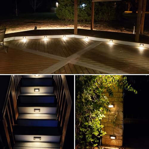 6" Low Voltage Step Lights Outdoor 5W 3000K Black Aluminum 12 (12 Count)