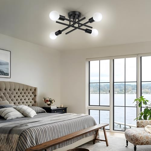 4 Light Semi Flush Mount Ceiling Light