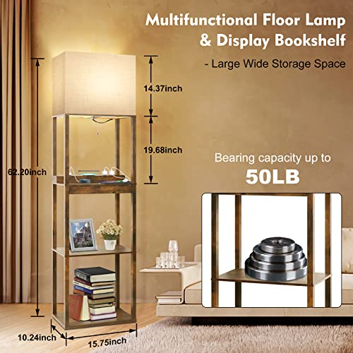Floor Lamp with Shelves