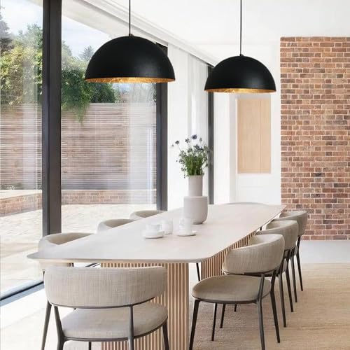 15 Inch Black and Gold Pendant Light