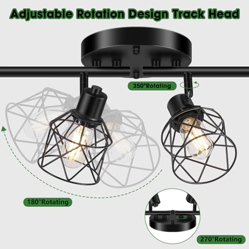 6 Lights Black Semi Flush Mount Ceiling Light (6 Count)