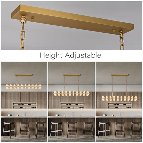 Alabaster Rectangular Chandelier for Dining Room