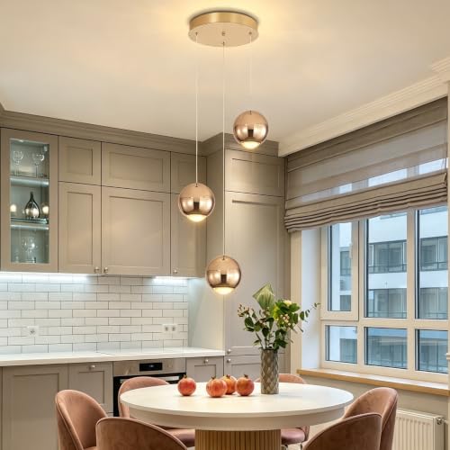 Modern Gold Pendant Light Globe Chandelier for Kitchen Island