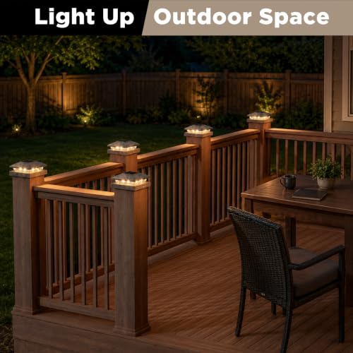 Solar Post Cap Lights Outdoor 6pack (6 Count)