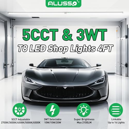 4FT LED Shop Lights with 5CCT Selectable (10 Count)
