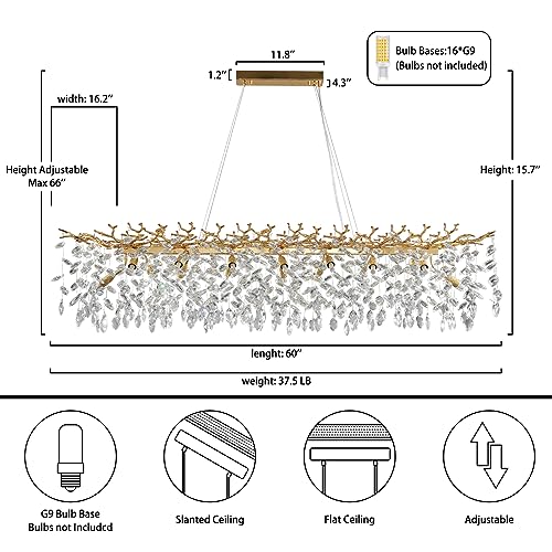 60" Modern Crystal Chandelier