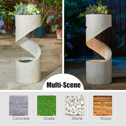 Outdoor Water Fountain with LED Light
