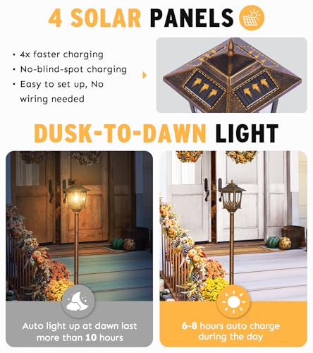 63" Solar Lamp Post Light 2 Pack (2 Count)