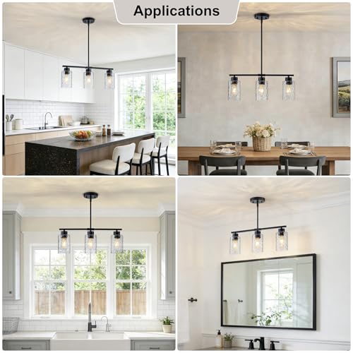 Hammered Glass Dining Room Light Fixture