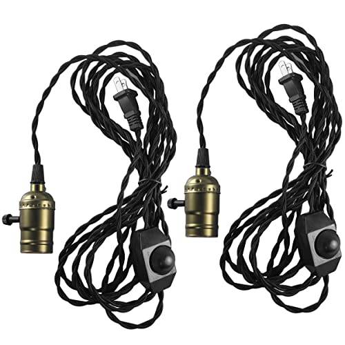 15FT Vintage Pendant Light Cord with Dimmer (2 Count)
