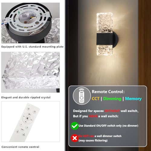 Black Crystal Wall Sconces