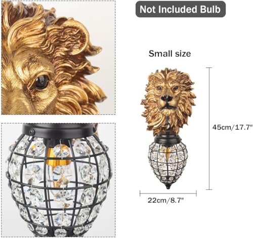 2 Pack Gold Hallway Wall Sconce Light Crystal Glass Wall Mount Light 1 (2 Count)