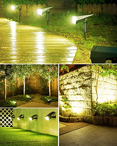 Solar Spot Lights Outdoor Bright 700 Lumen 3000K Warm White 10 Pack (10 Count)
