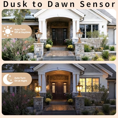 Dusk to Dawn Sensor Outdoor Post Lamp 2 (2 Count)