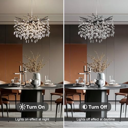 23.6" Modern Tree Branch Crystal Chandelier