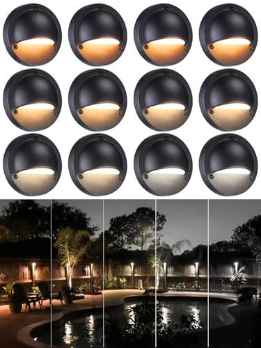 12 Pack 5CCT 3.74inch Low Voltage LED Deck Lights (12 Count)