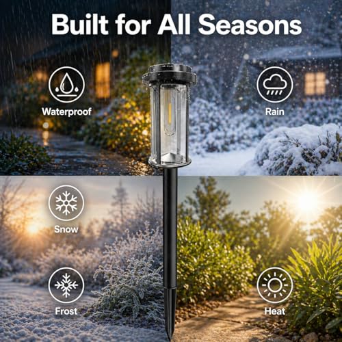 8 Pack Solar Pathway Lights Outdoor 21" LED Solar Garden Lights (8 Count)