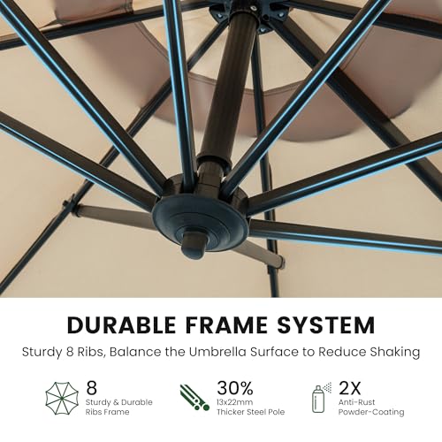 10FT Cantilever Offset Outdoor Patio Umbrella with Base Included