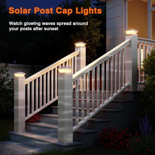 Solar Post Cap Lights Outdoor 6 Pack (6 Count)