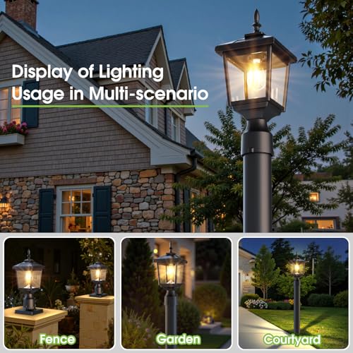 Solar Post Light with Pier Mount Base