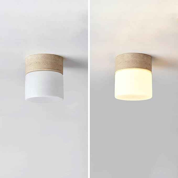 Nordic Minimalist Ceiling Light, G9 Travertine Flush Mount Ceiling Lamps, Indoor Lighting Artistic Decor Glass Close to Ceiling Light, for Bedroom Hallway Living Room Entryway