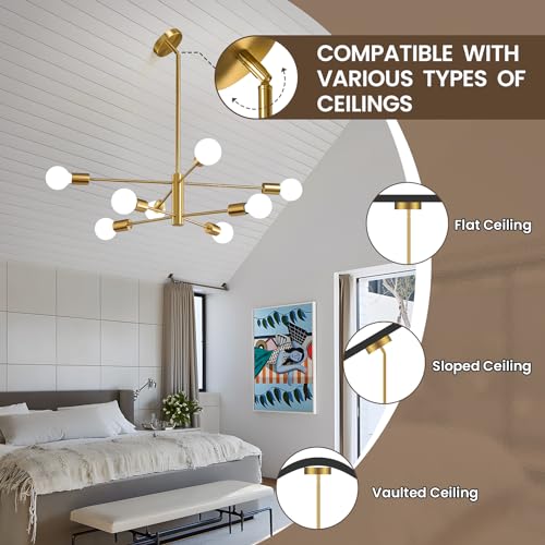 Modern Chandelier Sputnik Ceiling Light Fixture 8