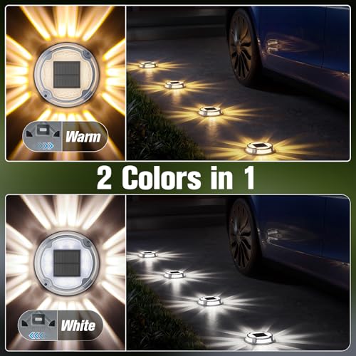 Solar Driveway Deck Dock Marine Lights 2 Colors Modes